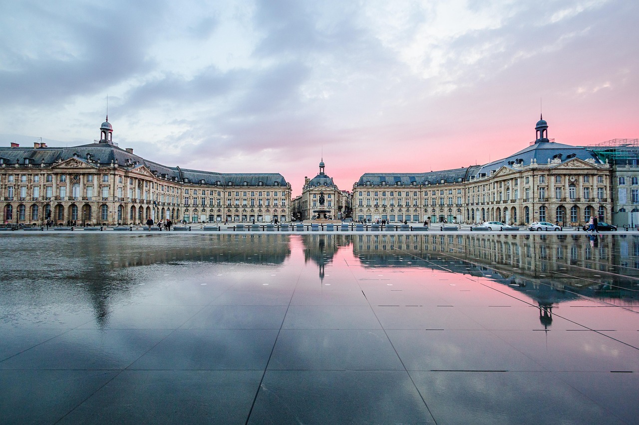 bordeaux, nature, sunset, sky, place de la bourse, dusk, travel, tourism, exploration, destination